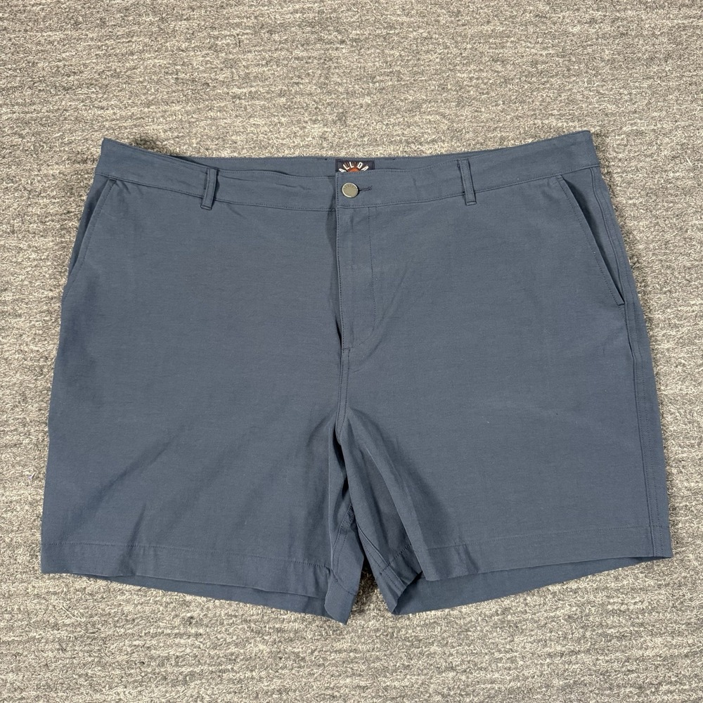 Faherty All Day Chino Shorts Mens 42 Blue Logo Cotton Stretch High Rise Outdoor